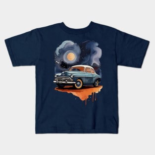 Watercolor Vintage Automobile Kids T-Shirt